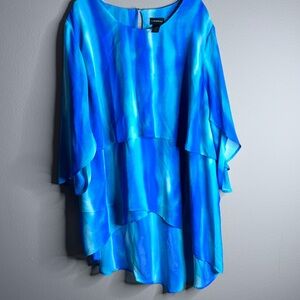 Catherines Women's Plus Size Low Keyhole Accent Layered Tunic Sz 3X